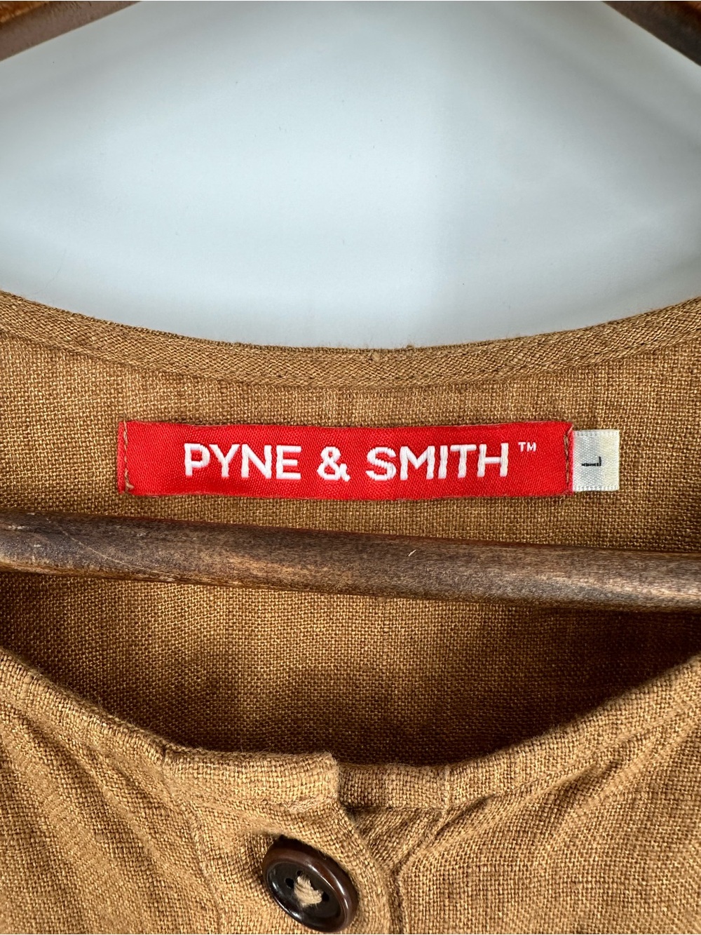 PYNE & SMITH European Flax Linen No.14 Full Length Pocket Dress Caramel Size L - Picture 15 of 16